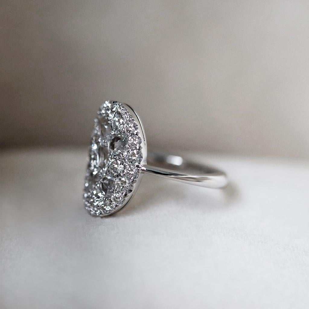 Joke Quick GHVS Rosgold Diamant-Mosaik-Pav-Ring mit Brillantschliff DEGVVS Damen