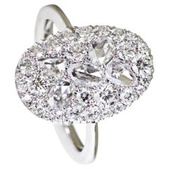 Joke Quick GHVS Rose-Cut DEGVVS Brilliant-Cut Diamond Mosaic Pave Ring