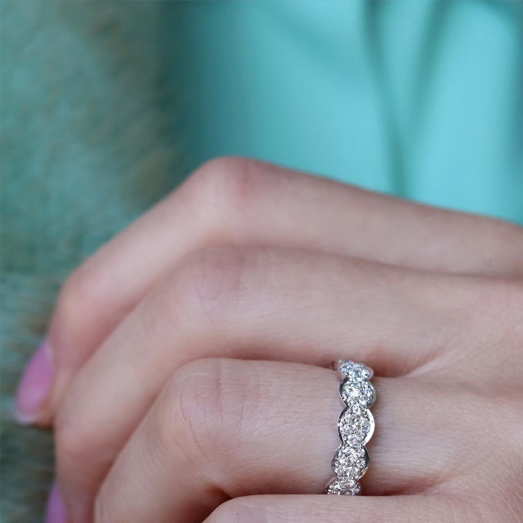 Women's Joke Quick Mosaic Diamond Eternity Stacking Ring For Sale