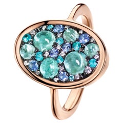 Joke Quick Paraiba Tourmaline Sapphire Diamond Pave Mosaic Ring