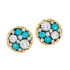 Joke Quick Paraiba Tourmaline White Diamond Starstruck Stud Earrings