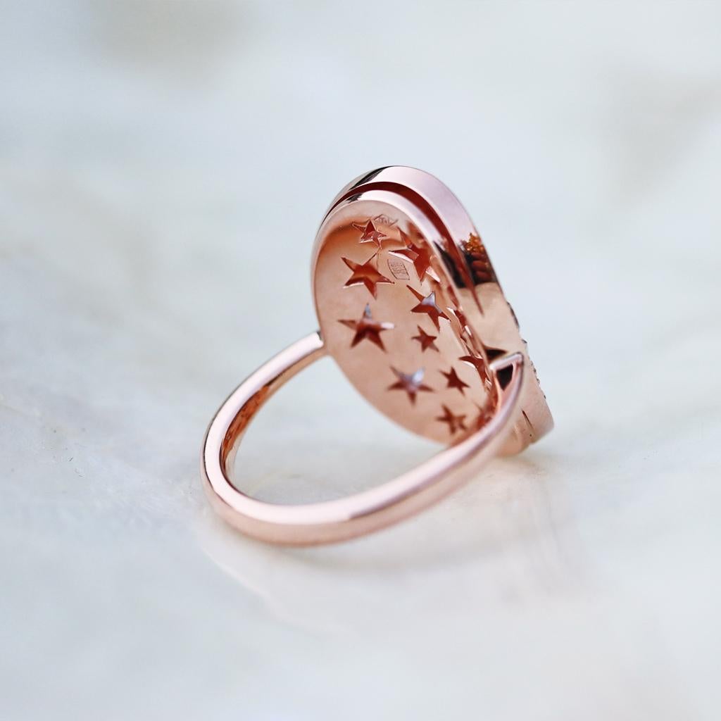 Art Nouveau Joke Quick Pink Diamond Unheated Pink Sapphire Intense Pink Spinel Mosaic Ring