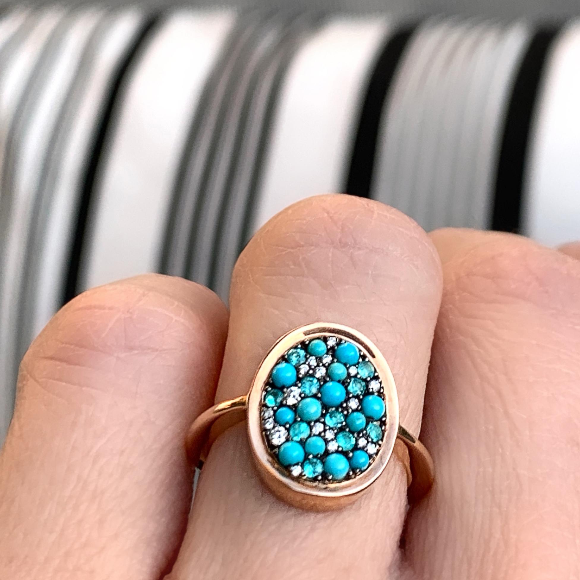 Joke Quick Turquoise, Paraïba tourmalines & Diamond ring 4