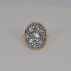 Joke Quick White Diamond Paraiba Tourmaline No Heat sapphire Pink Spinel Ring