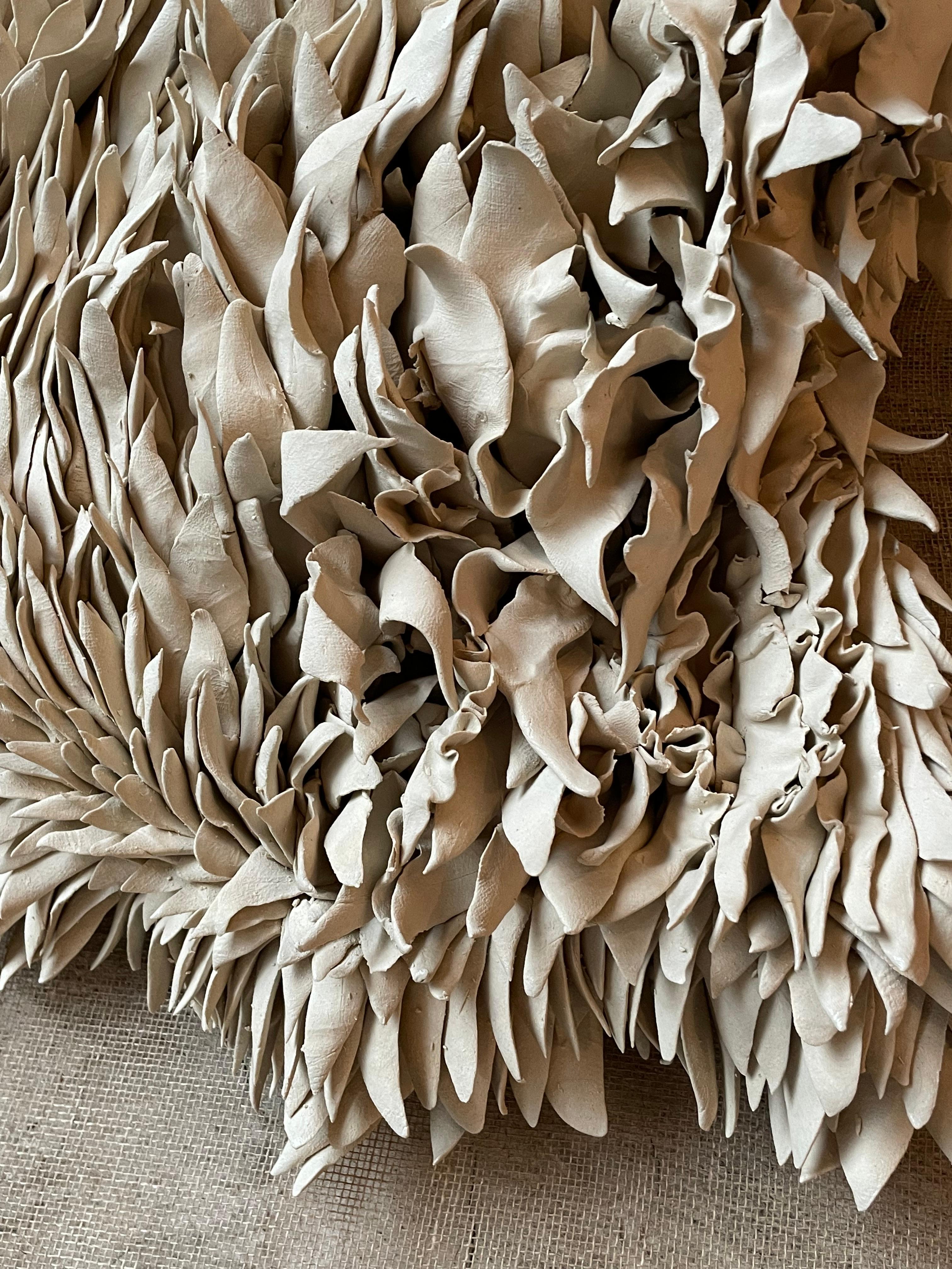 Ceramic sculpture, called 'Fragile' - Brown Abstract Sculpture by Joke Raes