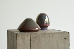 Joke Stroes Pair of Luster Glazed Studio Pottery Objects for Mobach 1980s