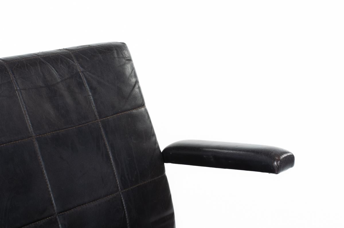 Leather Joker Low Chair by Olivier Mourgue for Airborne 1970