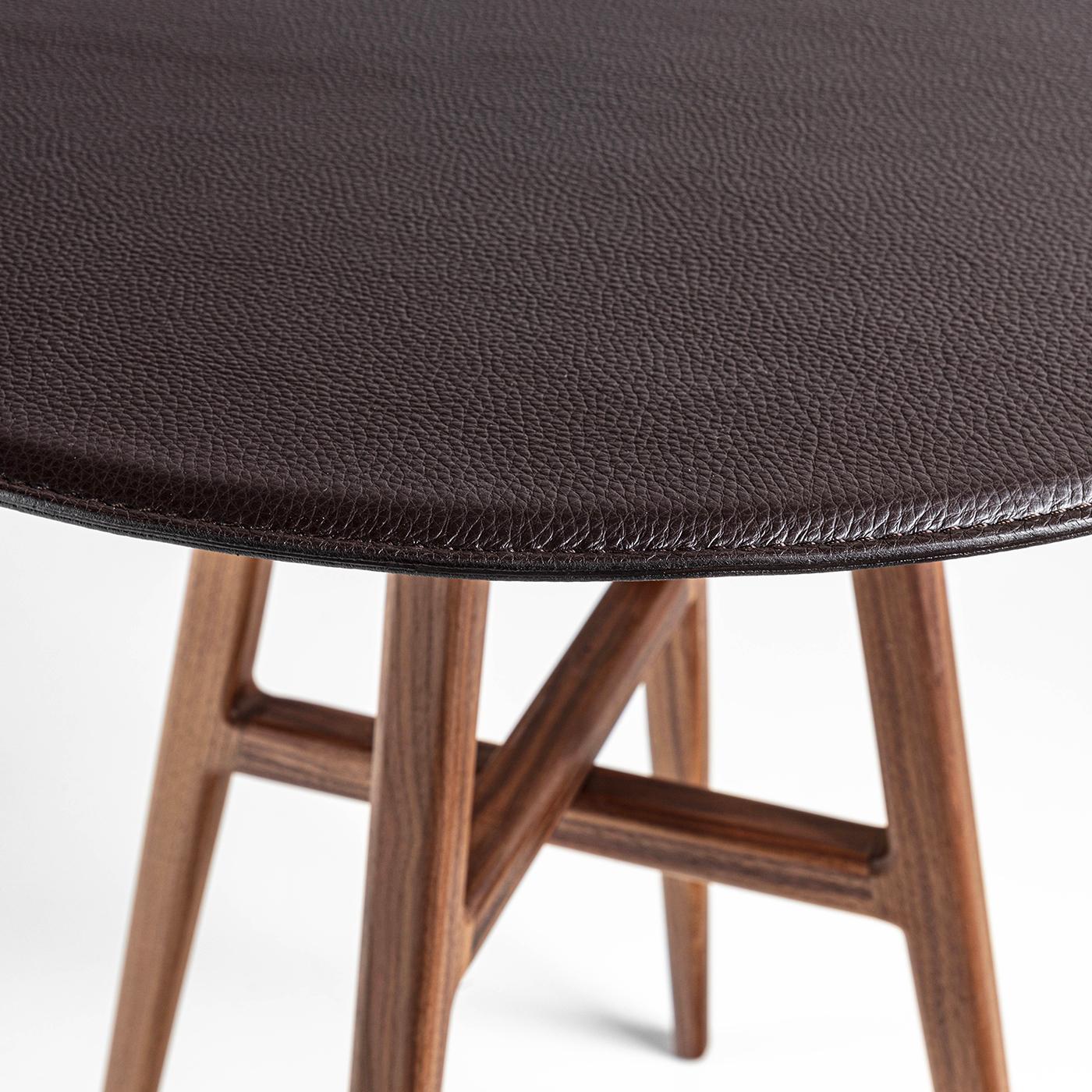 Italian Joker Round Black & Brown Accent Table For Sale