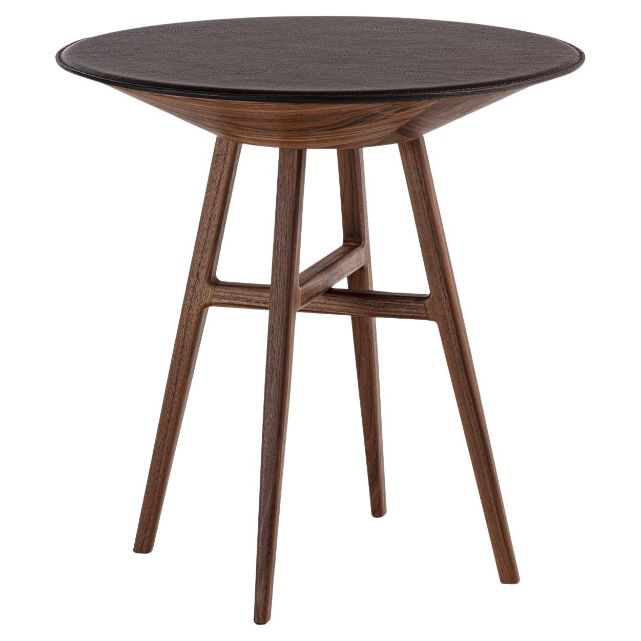 Joker Round Black & Brown Accent Table For Sale