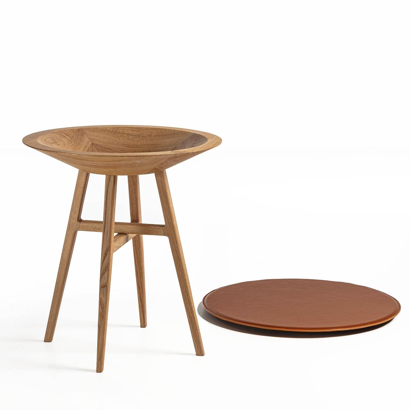 Joker Round Brown Accent Table For Sale 1