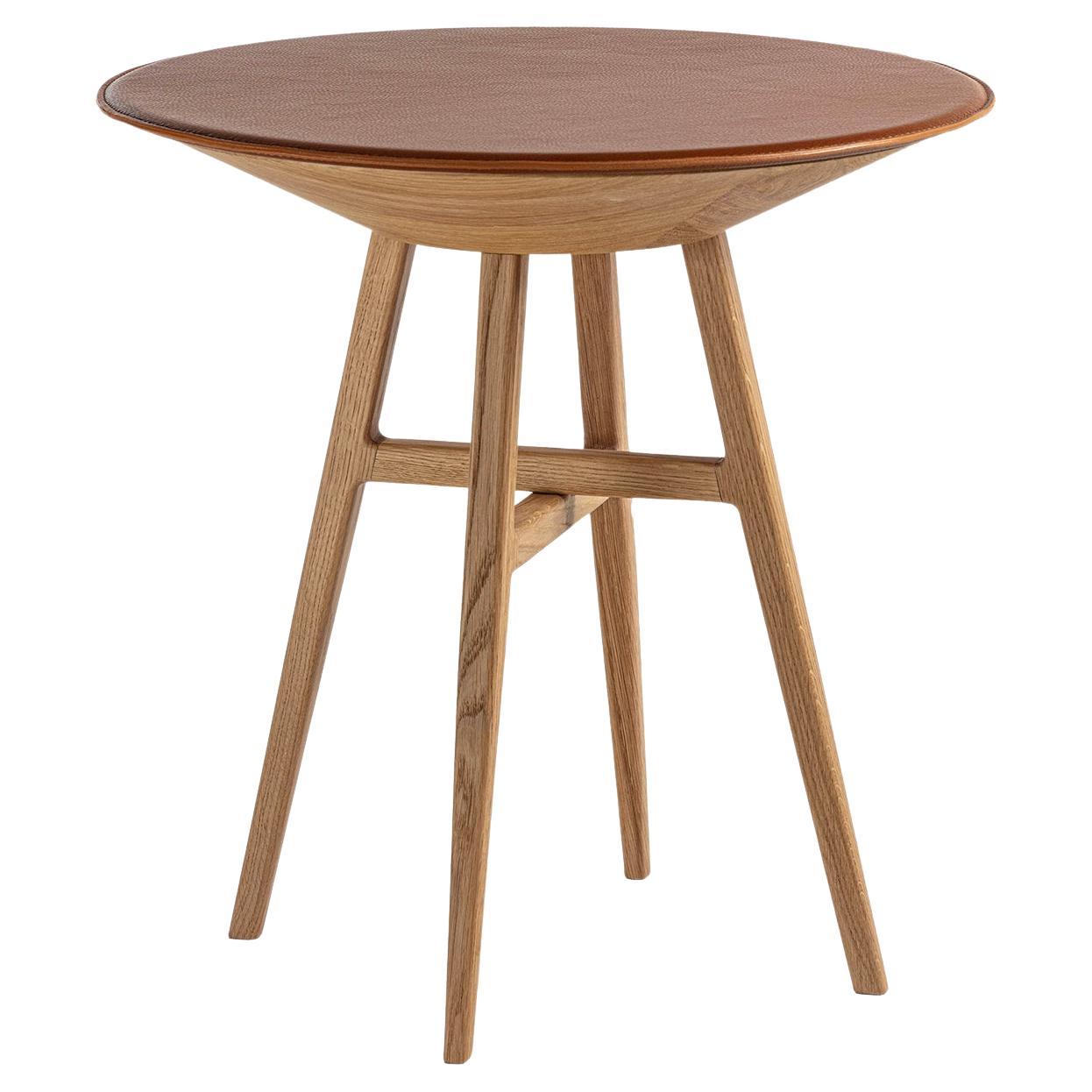 Joker Round Brown Accent Table For Sale