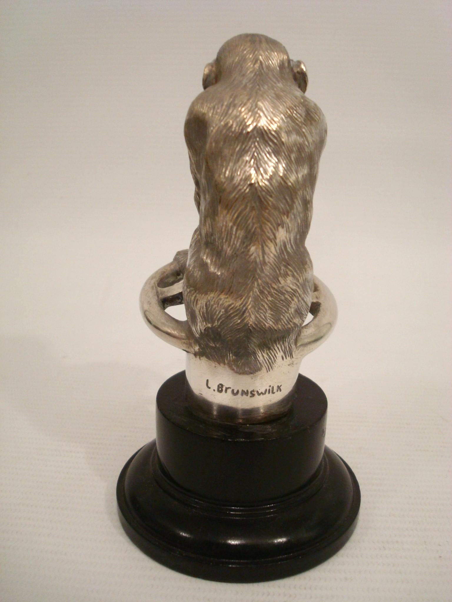 JOKO Monkey Car Mascot / Hood Ornament Signed Bruswick. English  1920´s In Good Condition In Buenos Aires, Olivos