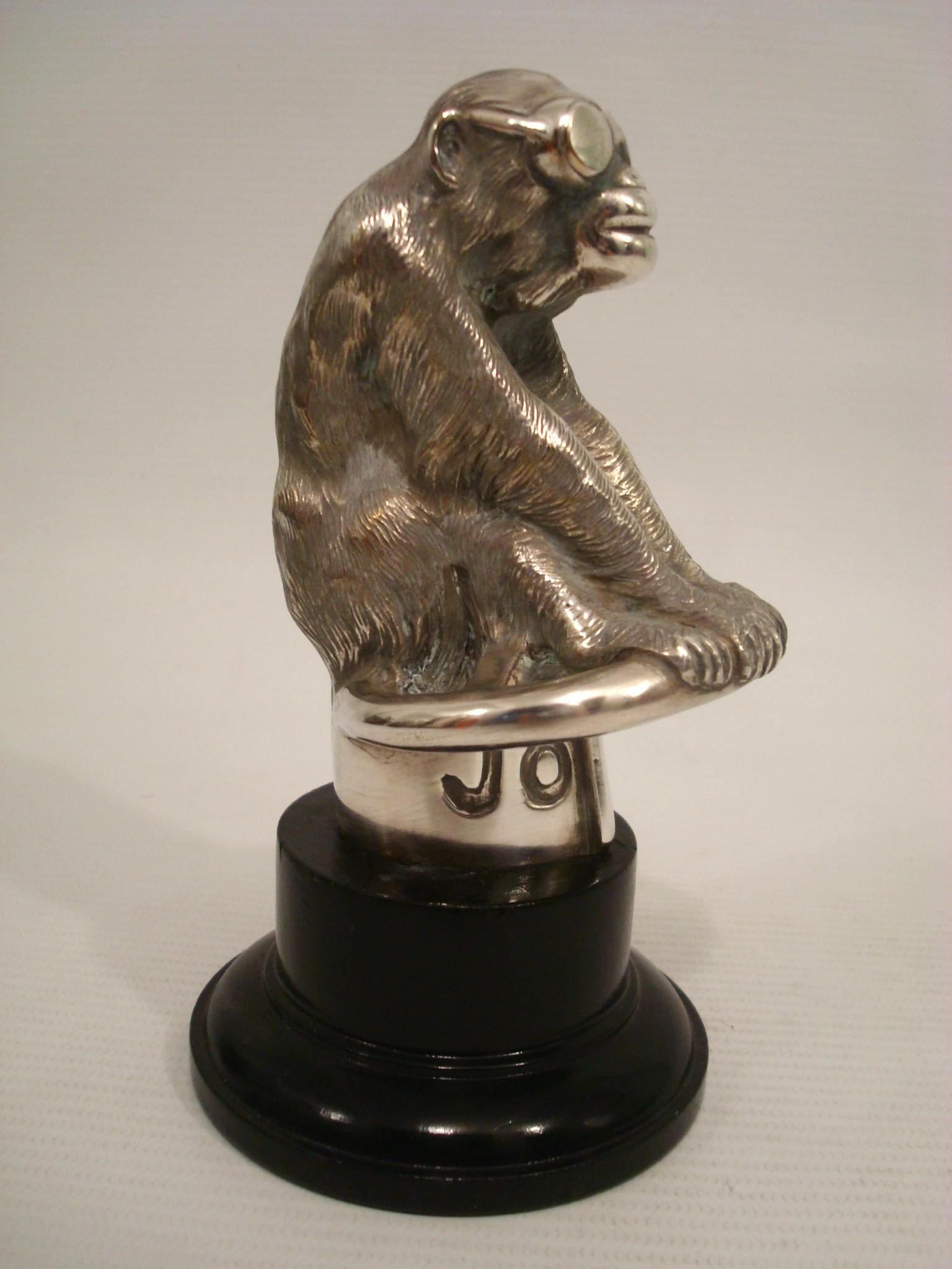 20th Century JOKO Monkey Car Mascot / Hood Ornament Signed Bruswick. English  1920´s