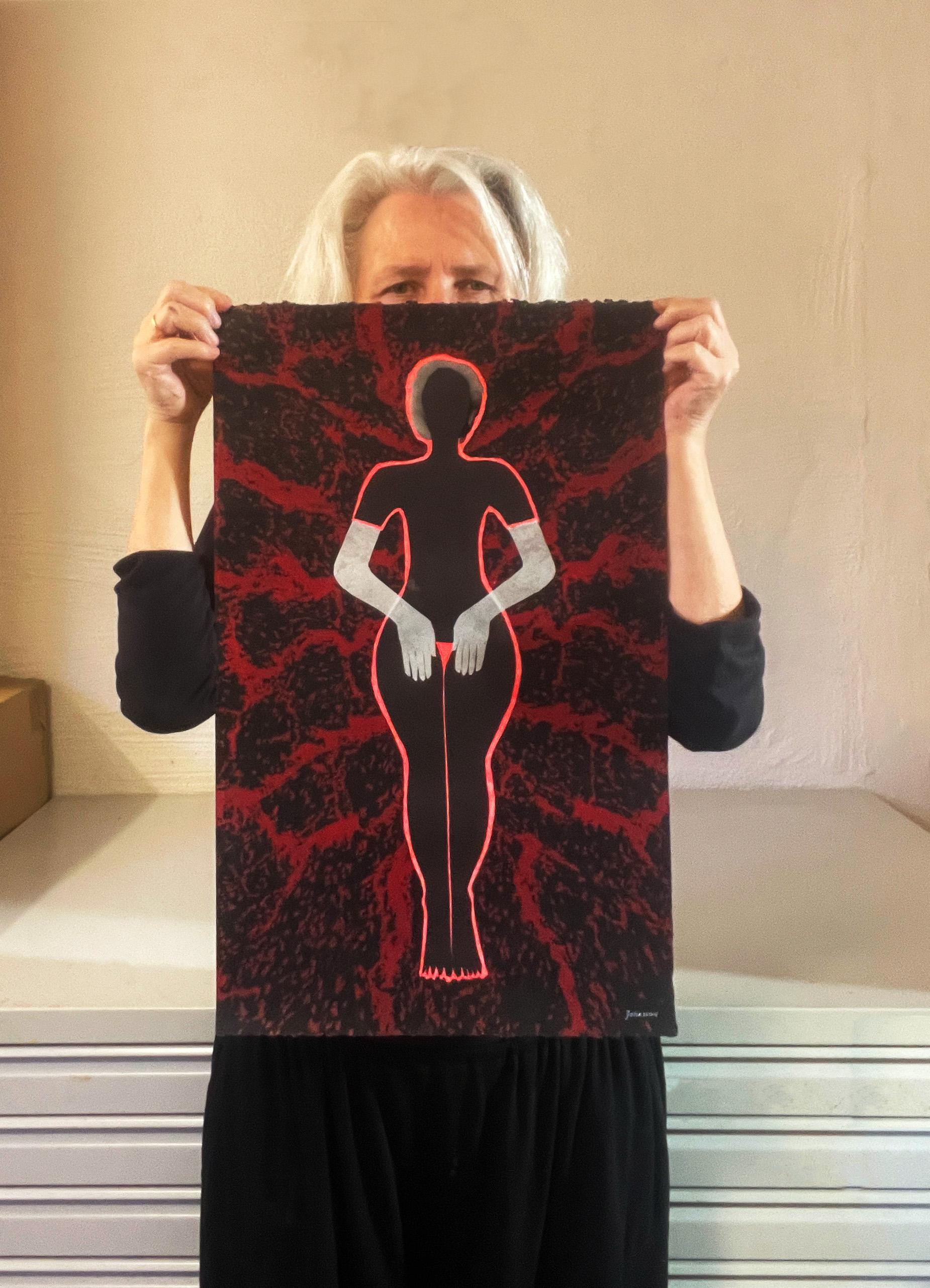 Intimacy in Her Body in Black and Red For Sale 1