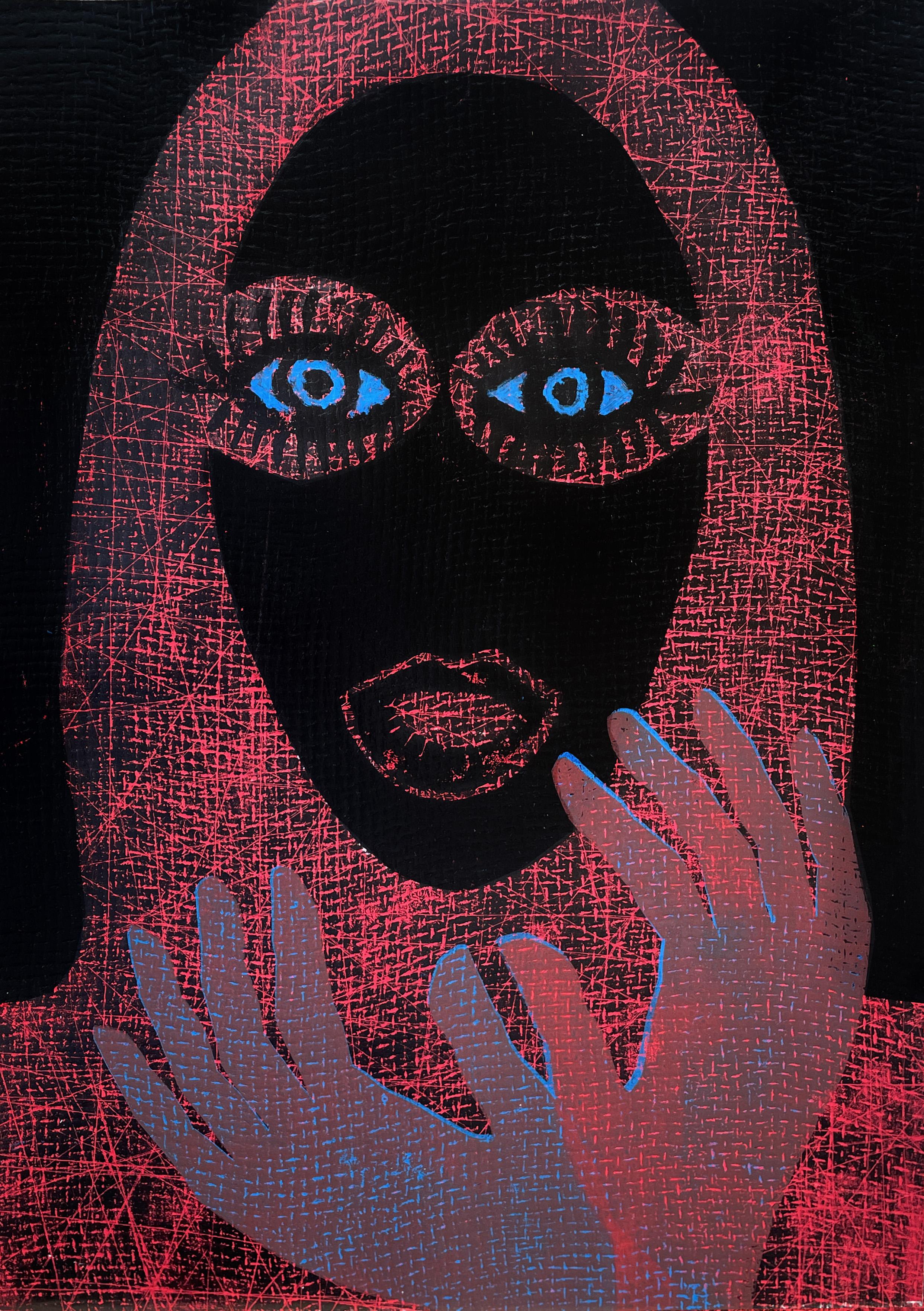 Monalisa in Shadow - Mixed Media Art by Jolanta Johnsson