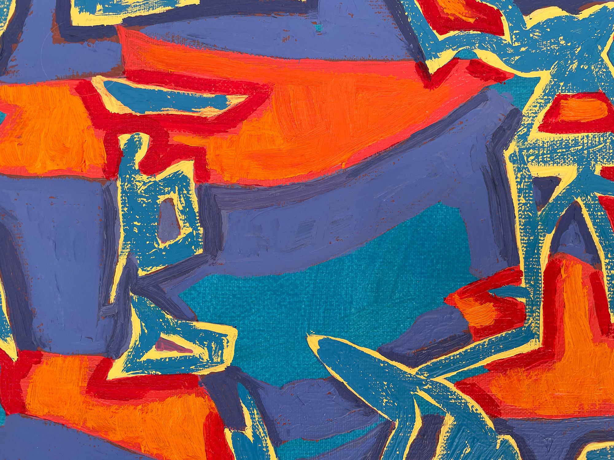 Abstrakte Ideen in Blau – Painting von Jolanta Johnsson
