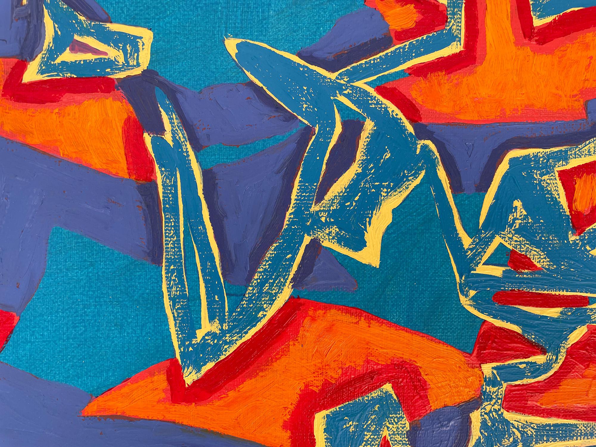 Abstrakte Ideen in Blau (Abstrakter Expressionismus), Painting, von Jolanta Johnsson