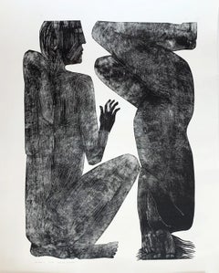 Human 2 - Contemporary Print, Figurative, Couple, Black & white