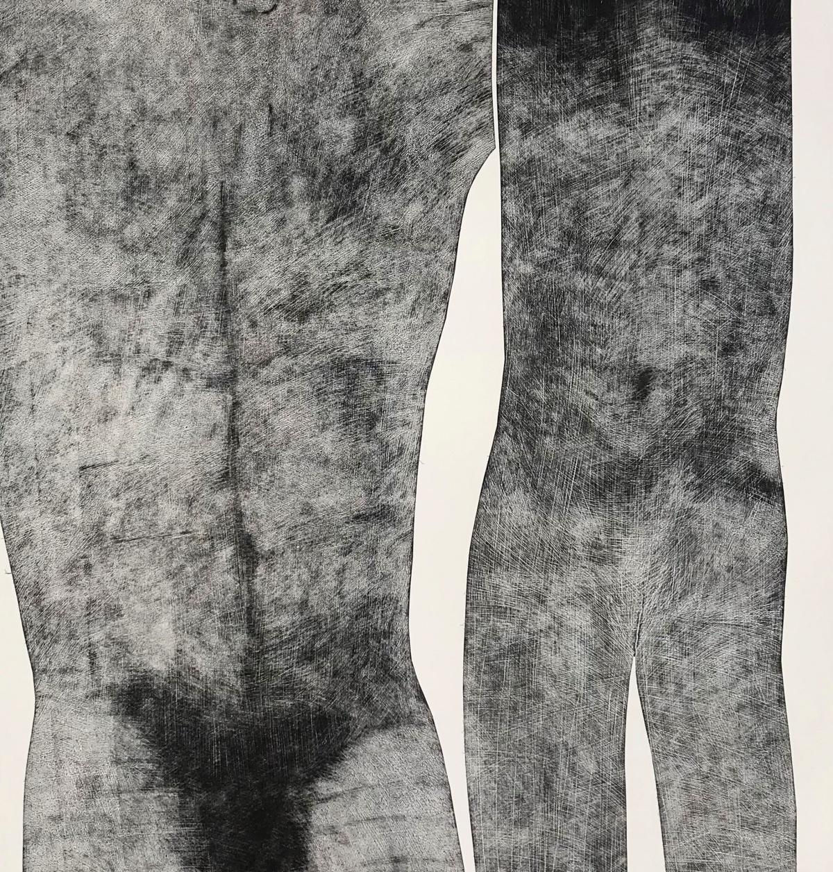 Humano 6 - Impresión contemporánea, Figurativo, Pareja, Blanco y negro - Painting de Jolanta Johnsson