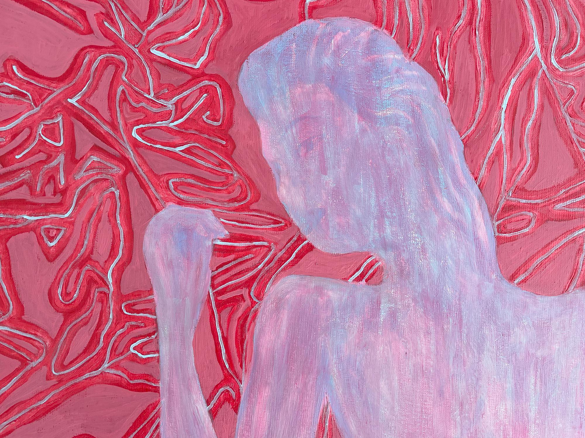 La dame en rouge - Painting de Jolanta Johnsson