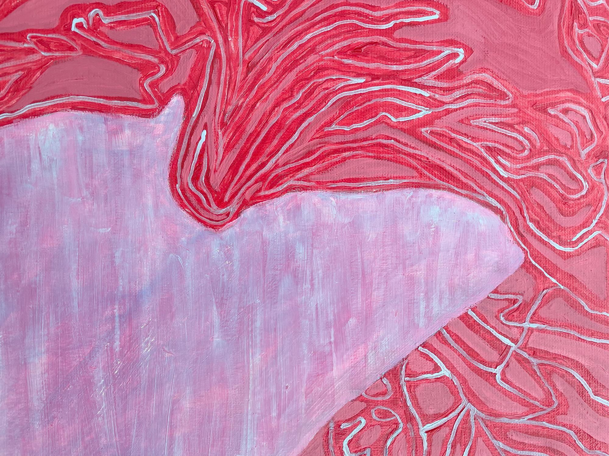 La dame en rouge - Moderne Painting par Jolanta Johnsson