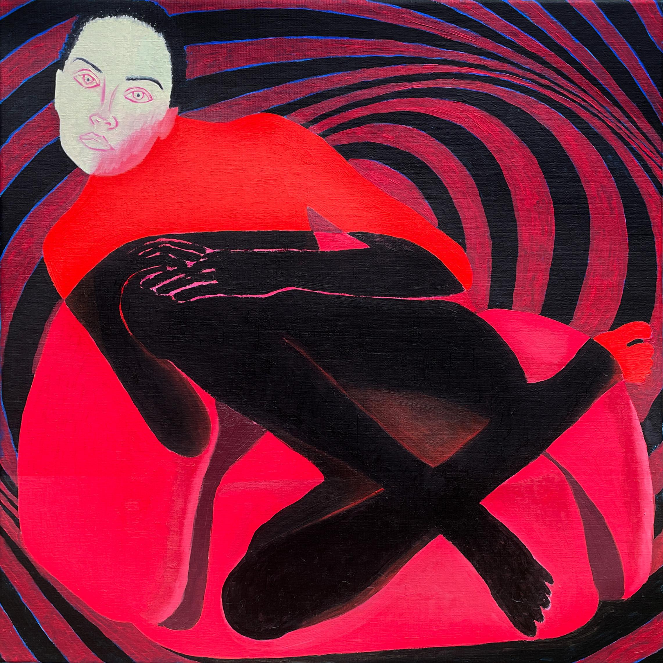 Jolanta Johnsson Nude Painting - Red Sofa