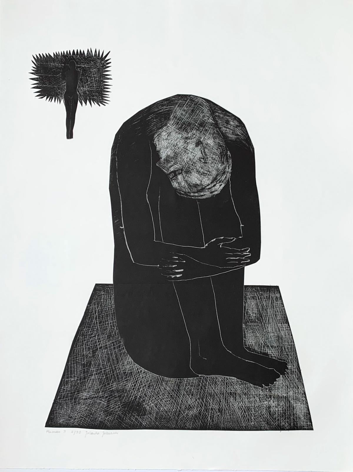 Jolanta Johnsson Portrait - Human 3 - Contemporary Print, Figurative, Black & white