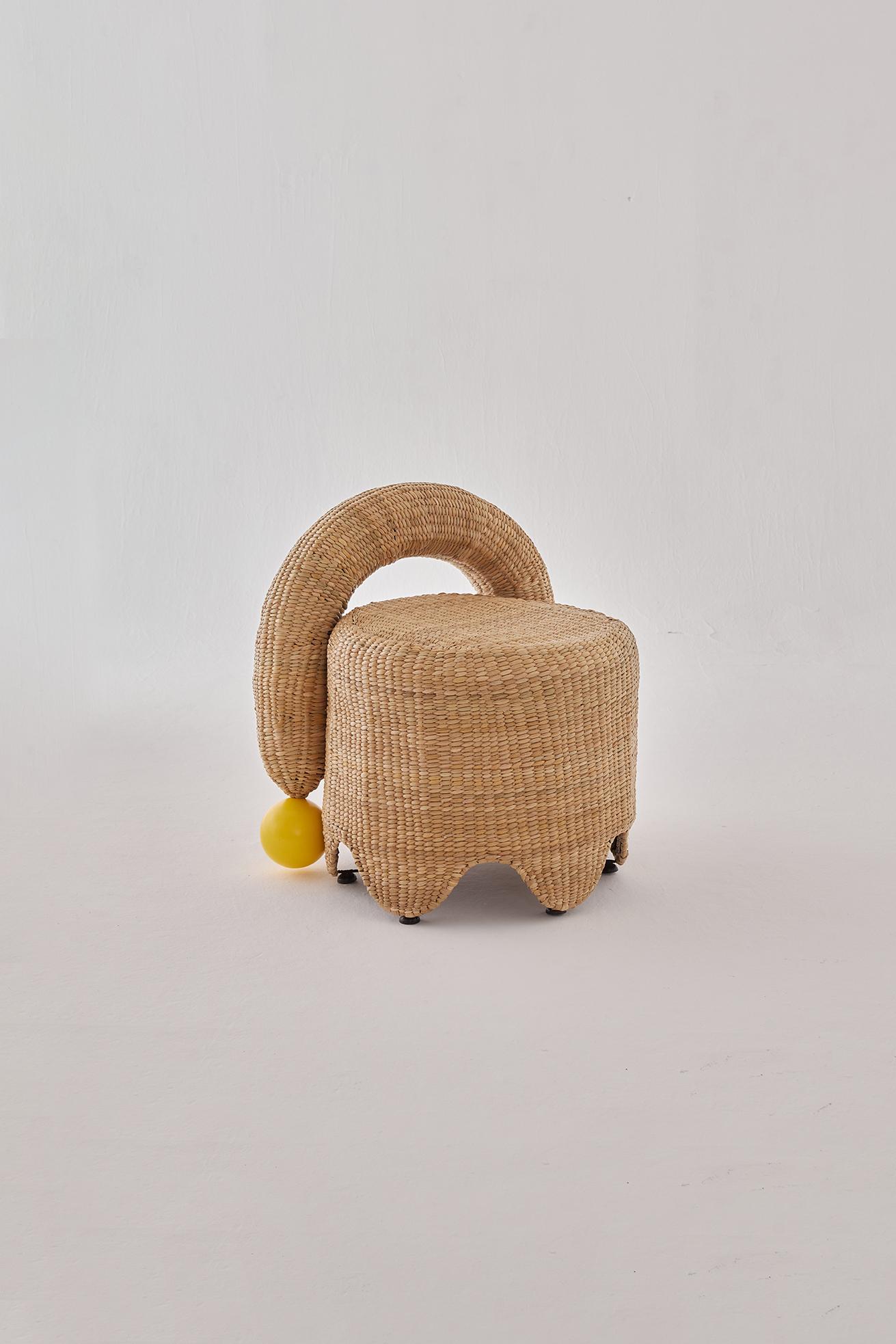Jolgorio Stool in Chuspata Fiber, Metal & Lacquered Oak by Joyful Objects Yes!
Dimensions: D 55 x W 60 x H 65 cm.
Materials: Metal, lacquered oak wood, and chuspata fiber.

Available in different color options. Please contact us.

Joyful Objects,