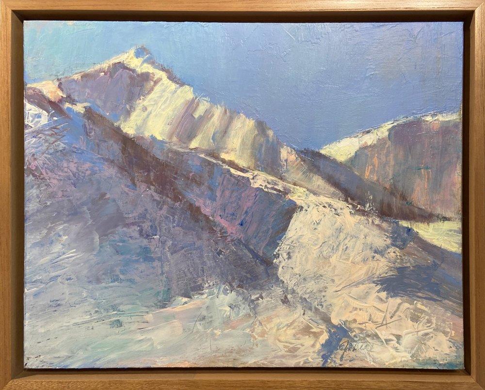 Joli Beal Landscape Painting - Sierra Shadow - Oil on Board Plen-Air painting, 2021