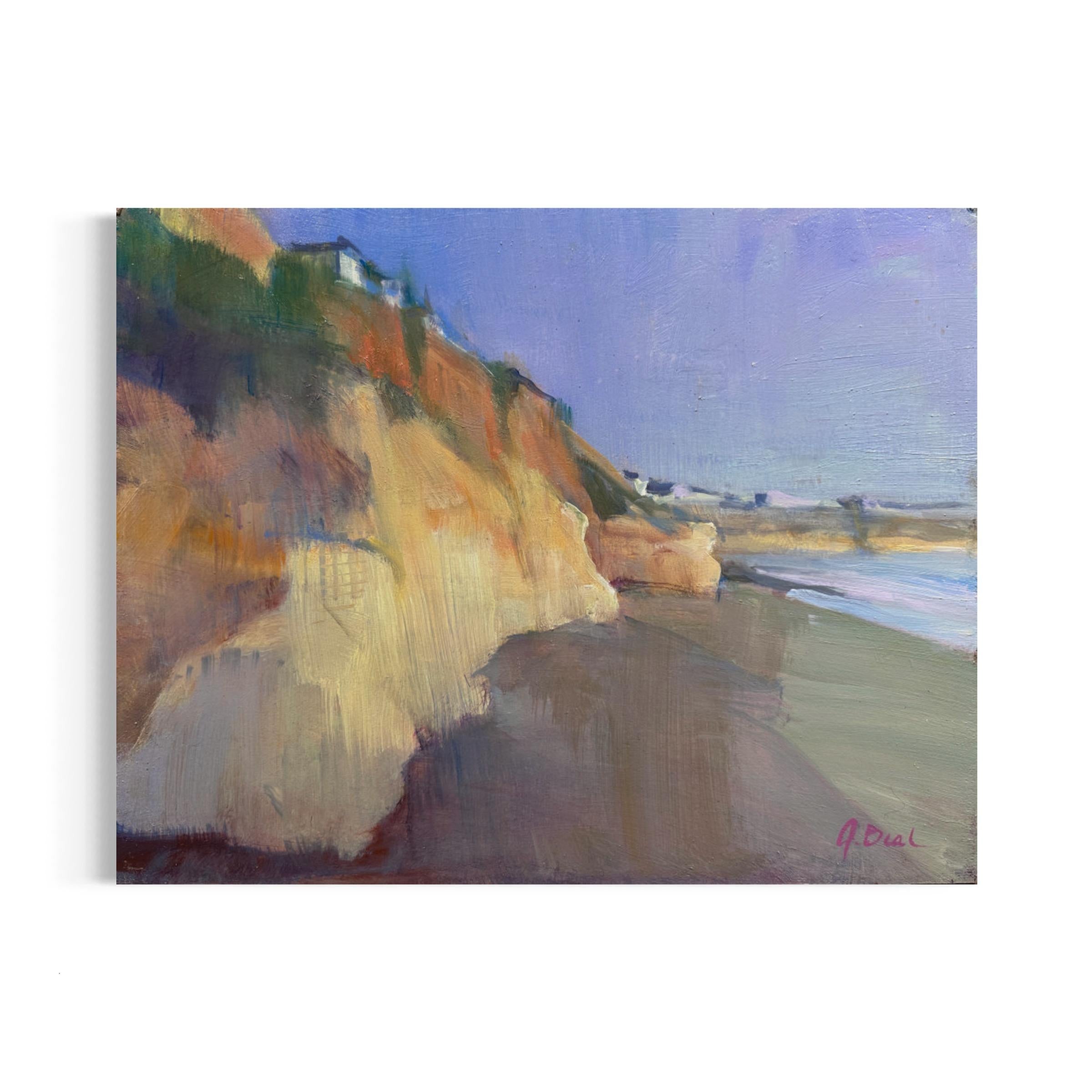 Joli Beal Landscape Painting - The Bluffs, Solana Beach - Oil on Board Plein-Air Oil Painting 2023
