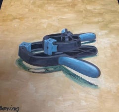 Joli tableau peinture acrylique sur bois "Bricolage 2" Signé J.Jolie - 2Y574