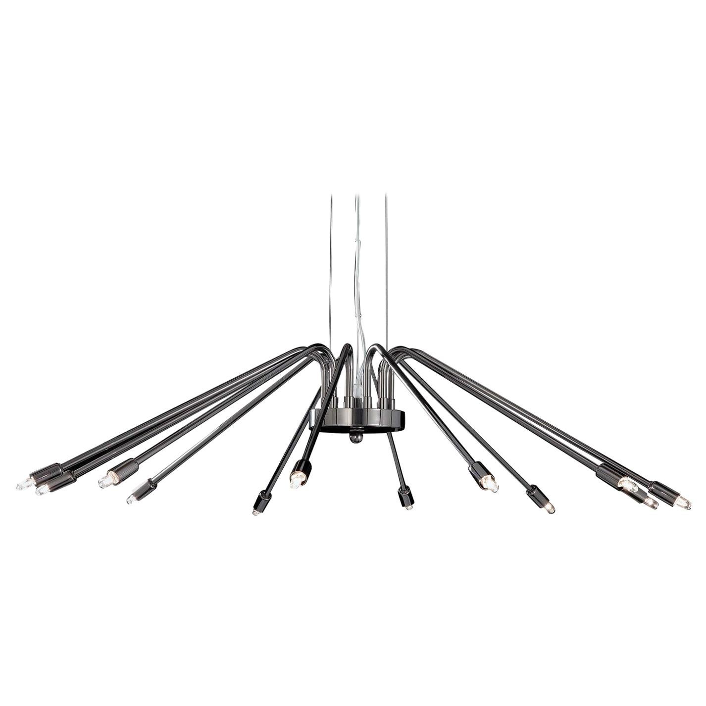 Jolie Black 12-Light Chandelier For Sale