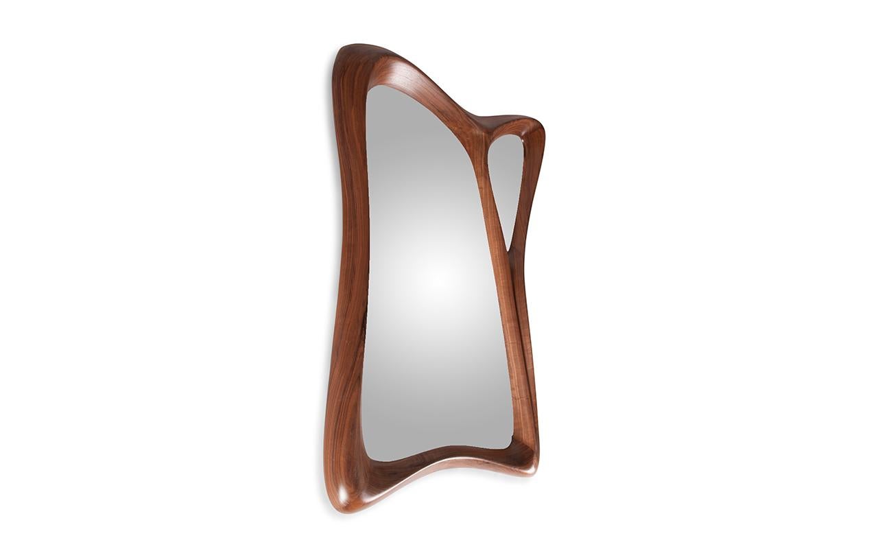 Organic Modern Jolie Mirror Natural Walnut on Walnut wood by Amorph For Sale