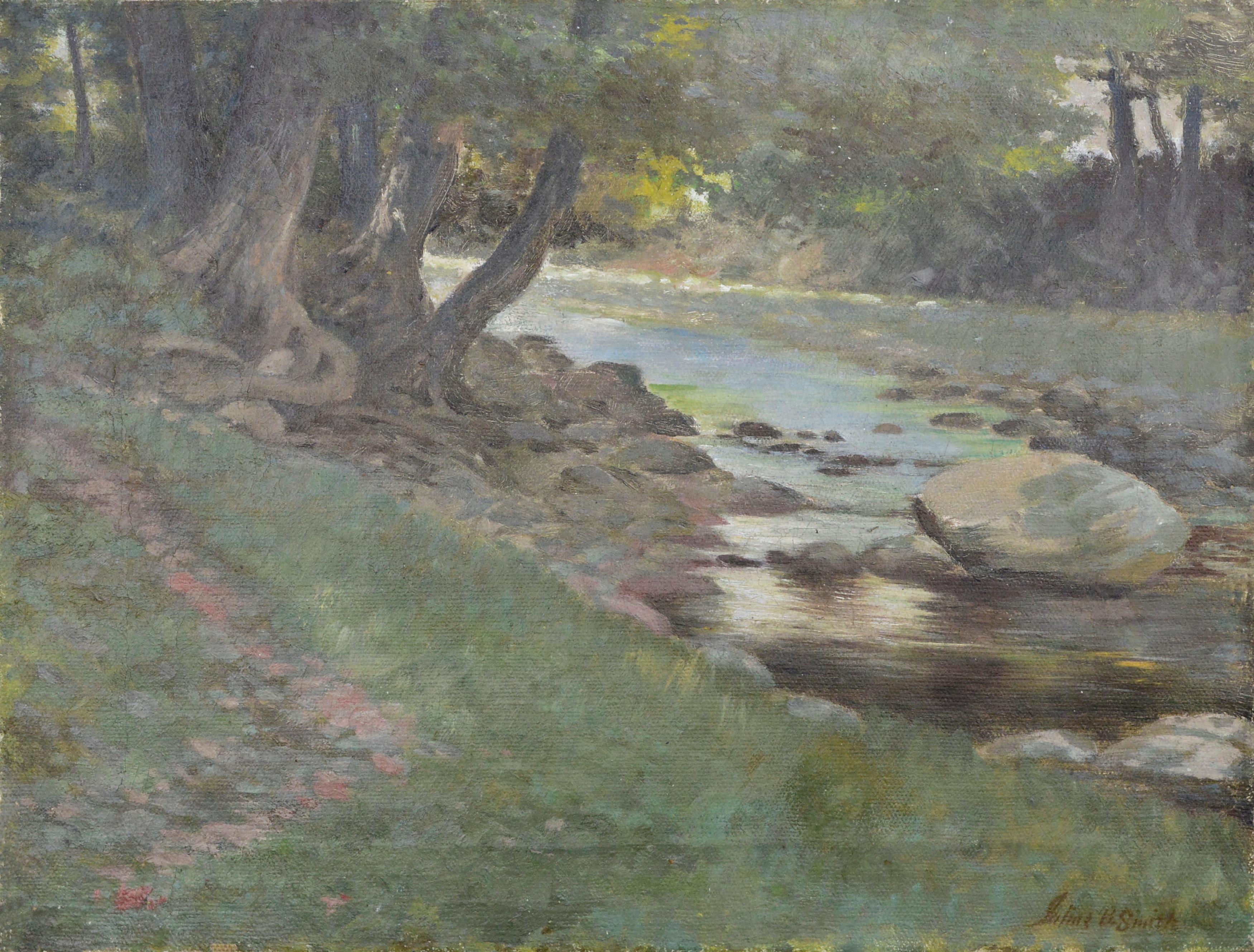Joline Butler Smith Landscape Painting - Early 20th Century Calming Stream Landscape