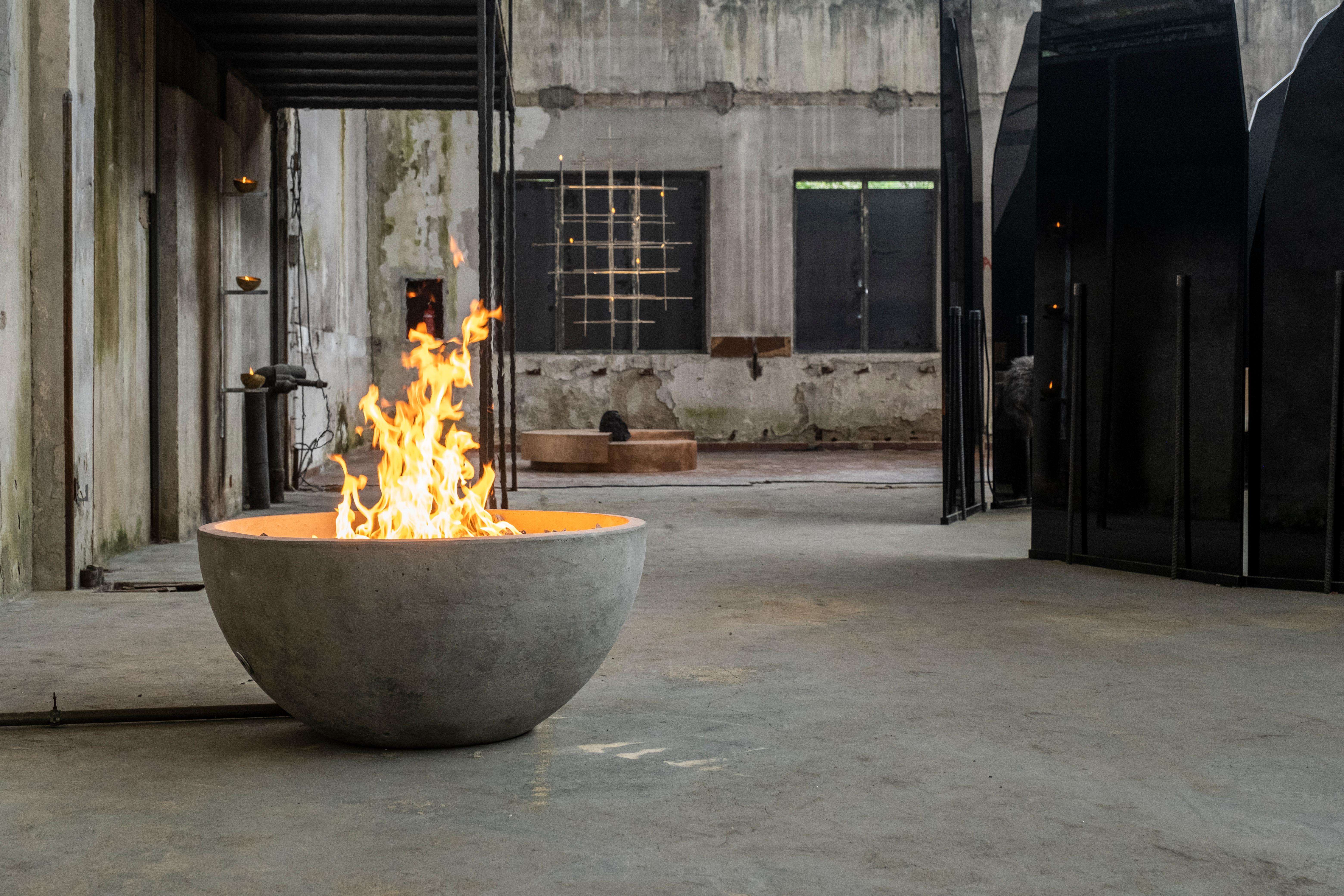Stainless Steel Jolla Uno Fire Bowl by Andres Monnier For Sale