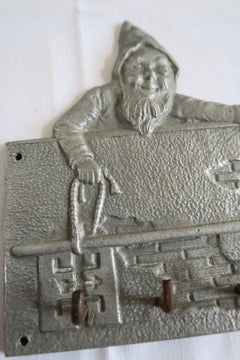 Jolly Aluminum and Iron Keyboard/Coat Rack with Two Dwarves