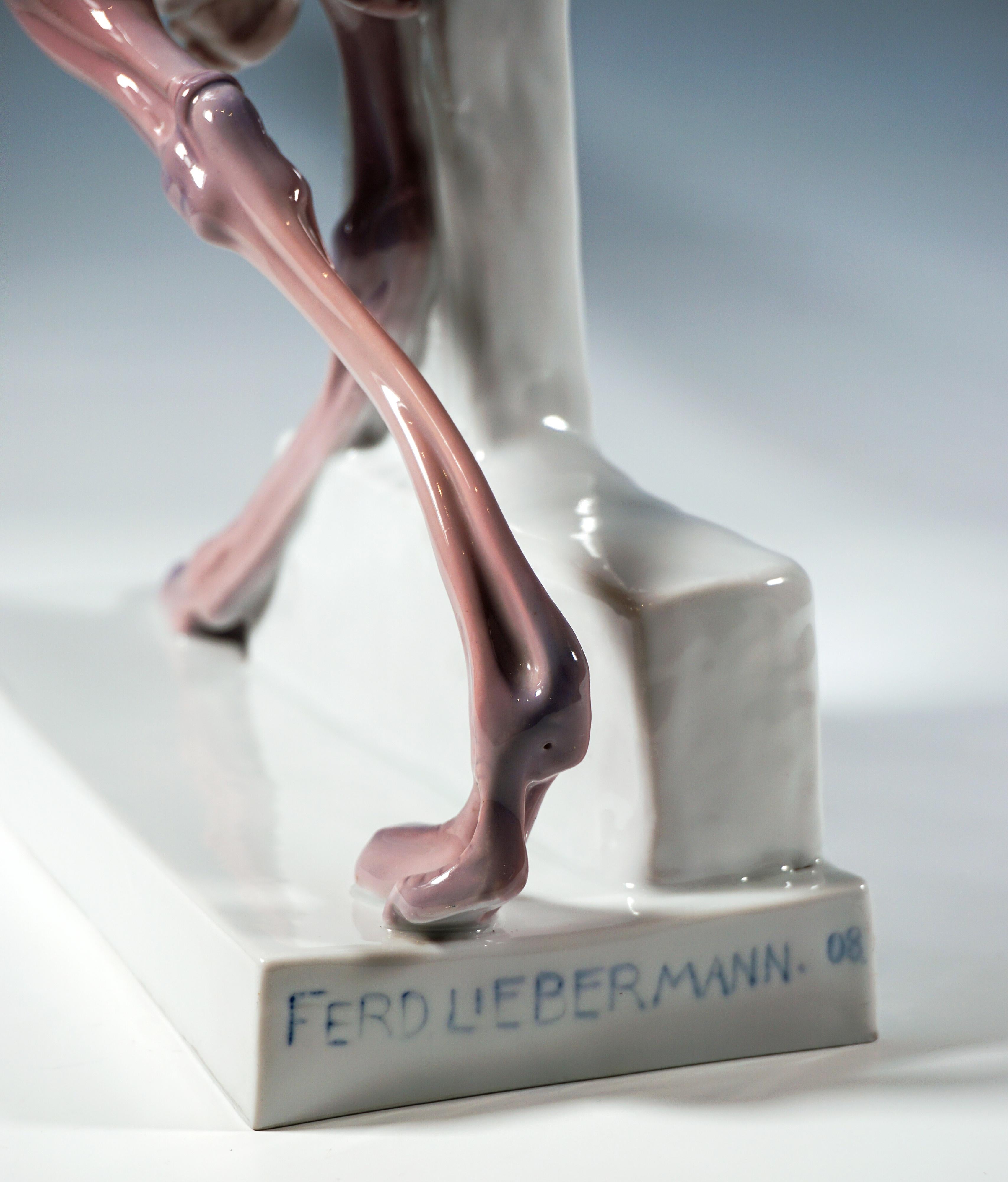 „Jolly Ride“ Akt auf Strauß, Porzellangruppe, Rosenthal Selb Deutschland, 1912-1914 2