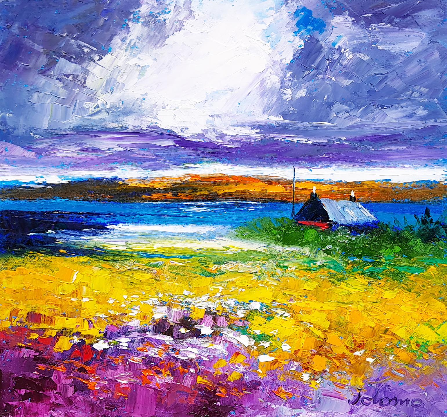 Ein frühes Morgenlicht, Isle of Gigha – Painting von JOLOMO - John Lowrie Morrison OBE