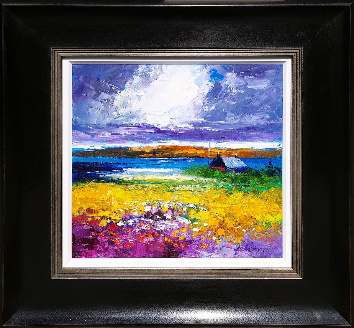 JOLOMO - John Lowrie Morrison OBE Landscape Painting – Ein frühes Morgenlicht, Isle of Gigha
