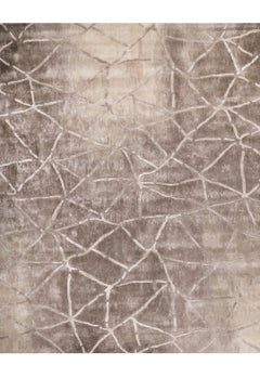 Jolt Hand Tufted Modern Silk Rug in Blue Beige & Grey Beige Colours by Hands