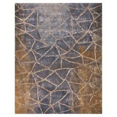 Jolt Hand Tufted Modern Silk Rug in Blue Beige & Grey Beige Colours by Hands