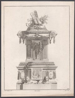 French Neoclassical design for a Pulpit, engraving after Delafosse