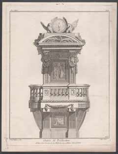 French Neoclassical design for a Pulpit, engraving after Delafosse