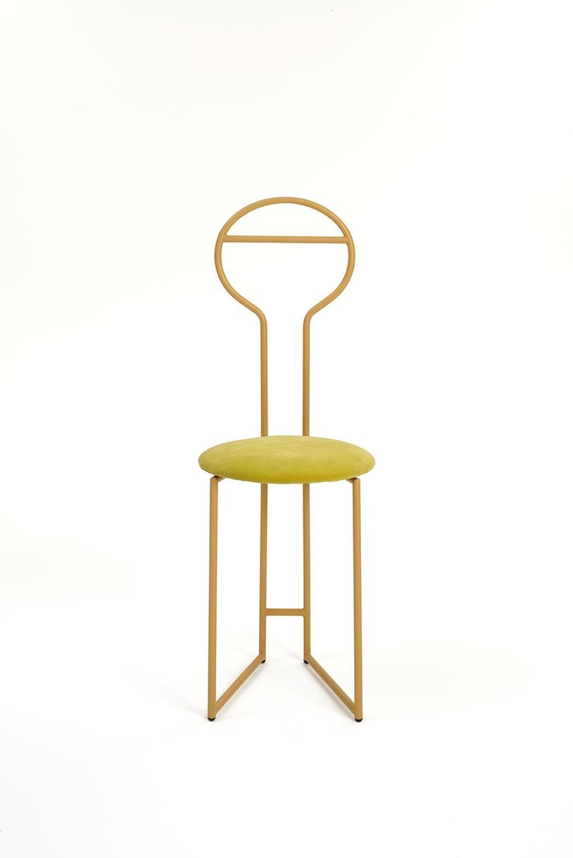 Joly Chair and Silent Butler, Yellow Velvet Seat Black Metal Made in Italy In New Condition For Sale In Milan, Lombardy