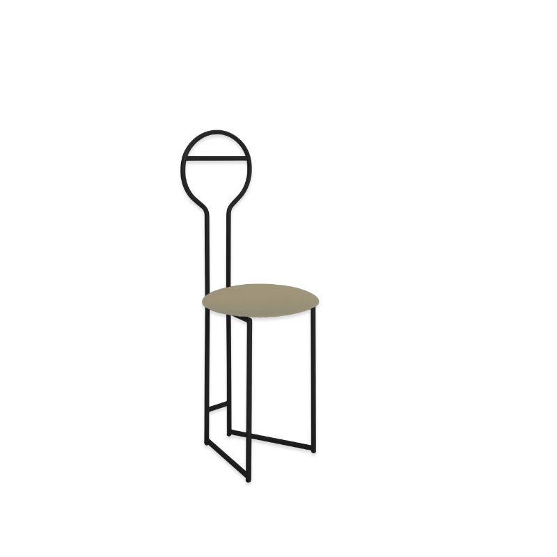 Joly Chairdrobe black HB Velvetforthy Madreperla by Colé Italia with Lorenz&Kaz (2019)
Dimensions: H.105 / seat H. 45 D.38 W.40 cm
Materials: Tubular steel, bent and powder painted. Padded upholstered seat
Finishing: GD gold; BK black

Also