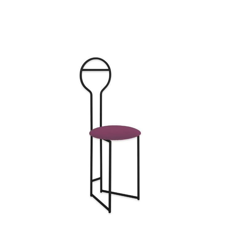 Joly Chairdrobe Black HB Velvetforthy Malva by Colé Italia with Lorenz&Kaz (2019)
Dimensions: H.105/seat H. 45 D.38 W.40 cm
Materials: Tubular Steel, Bent and Powder Painted. Padded upholstered seat
Finishing: GD gold; BK black

Also Available: