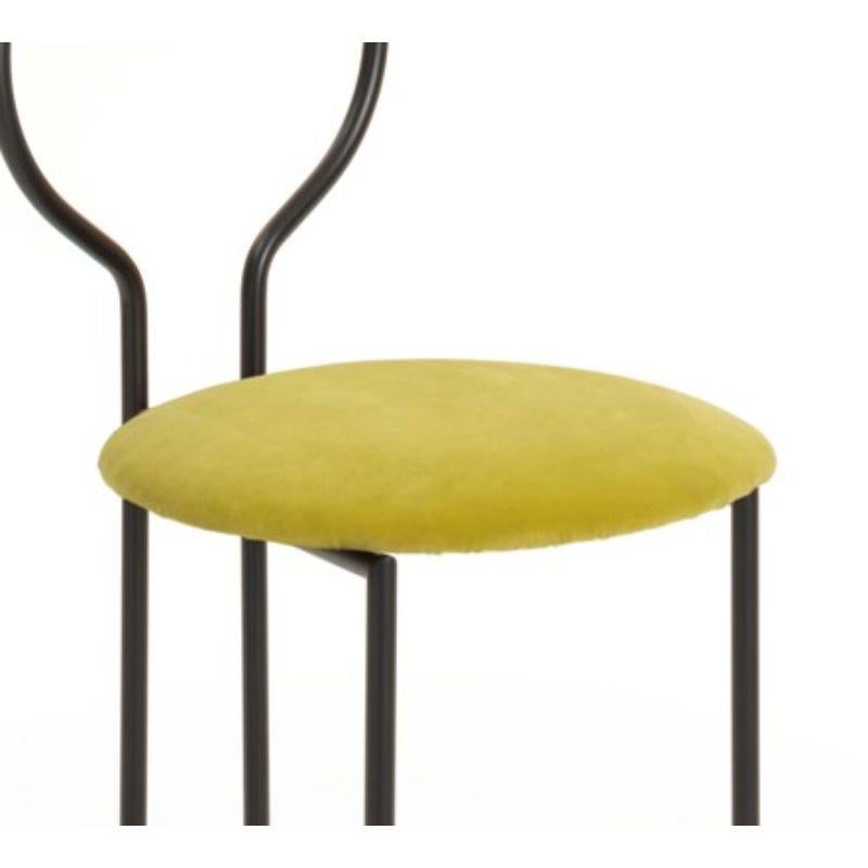 Joly Chairdrobe, Black with Low Back & Chartreause Velvetforthy by Colé Italia In New Condition For Sale In Geneve, CH
