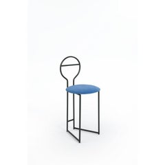 Joly Chairdrobe, Black with Low Back & Indaco Velvetforthy by Colé Italia