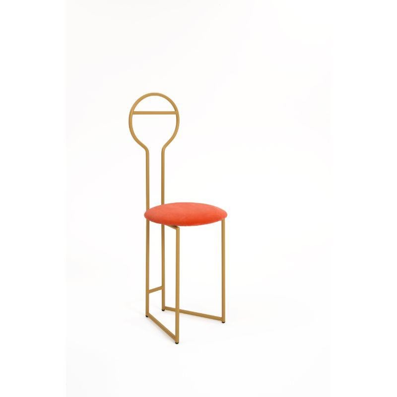 Modern Joly Chairdrobe, Gold with High Back & Arancio Velvetforthy by Colé Italia For Sale