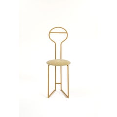 Joly Chairdrobe, Gold with High Back & Avorio Velvetforthy by Colé Italia
